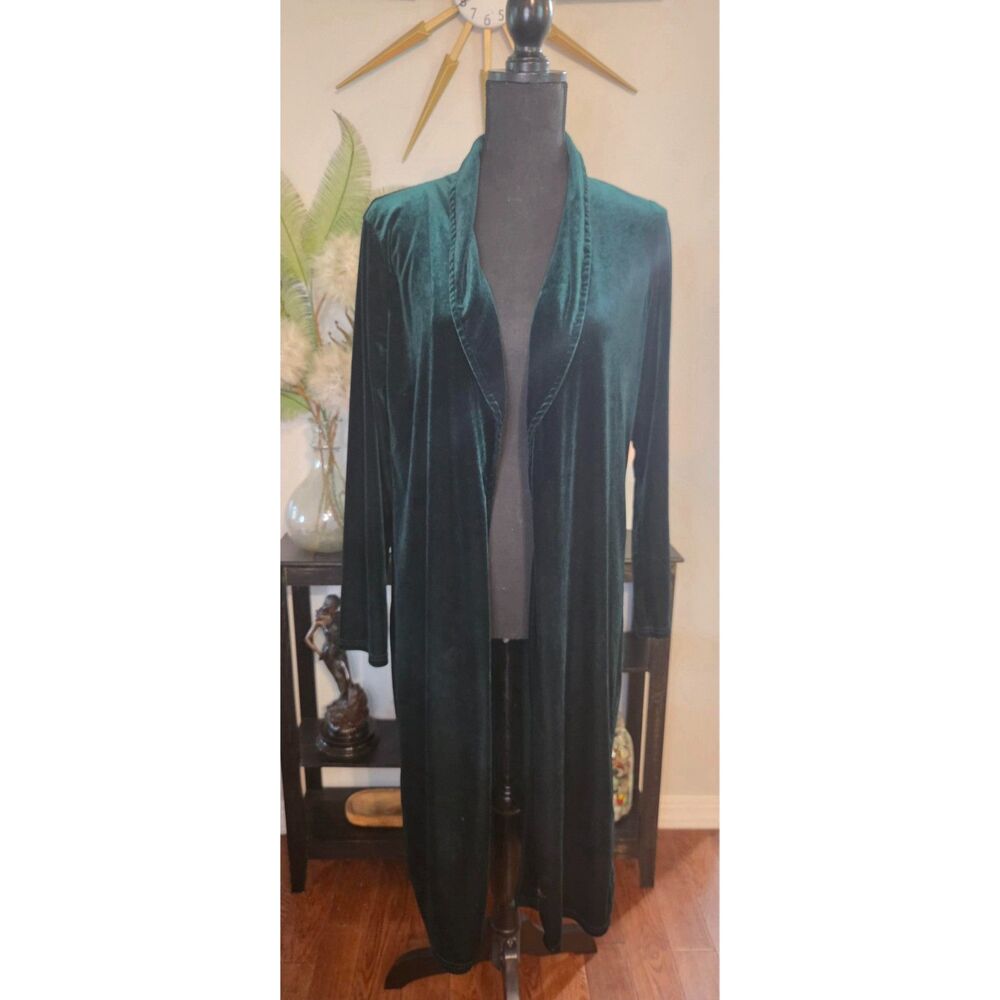 Emerald Green Velvet Duster – Size Small